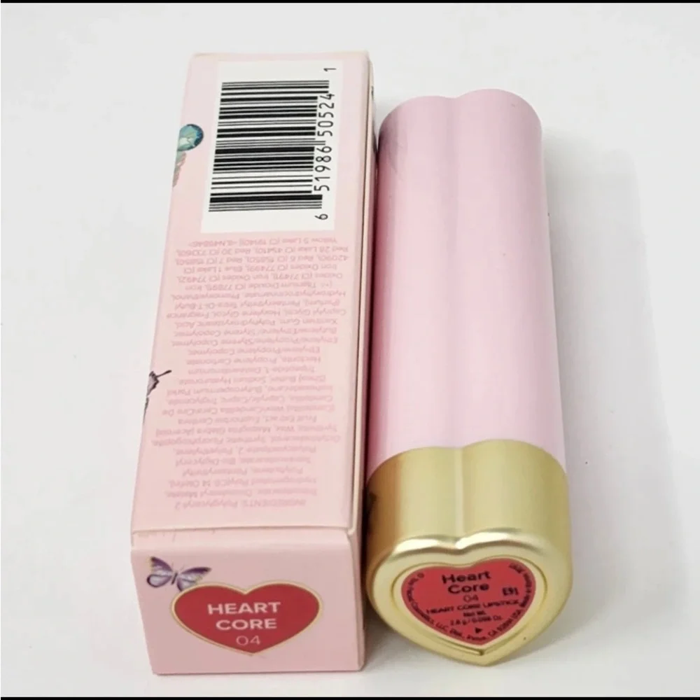TOO FACED TOO FEMME HEART CORE LIPSTICK - Heart Core (cherry red) NIB